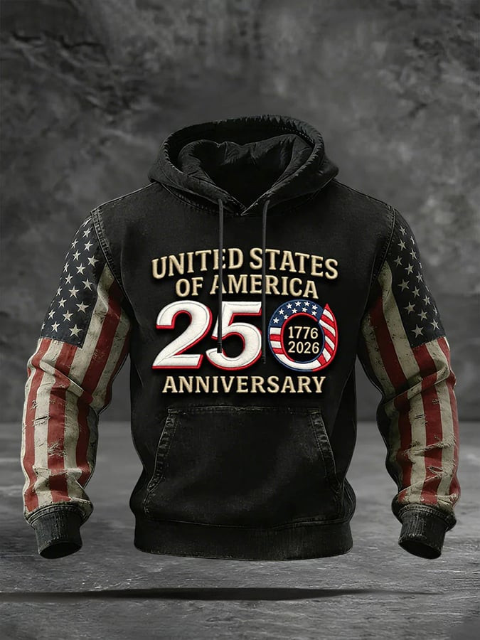 USA 250Th Anniversary Hoodie American Flag Outfit For Men 4th Of July Party Clothes-1