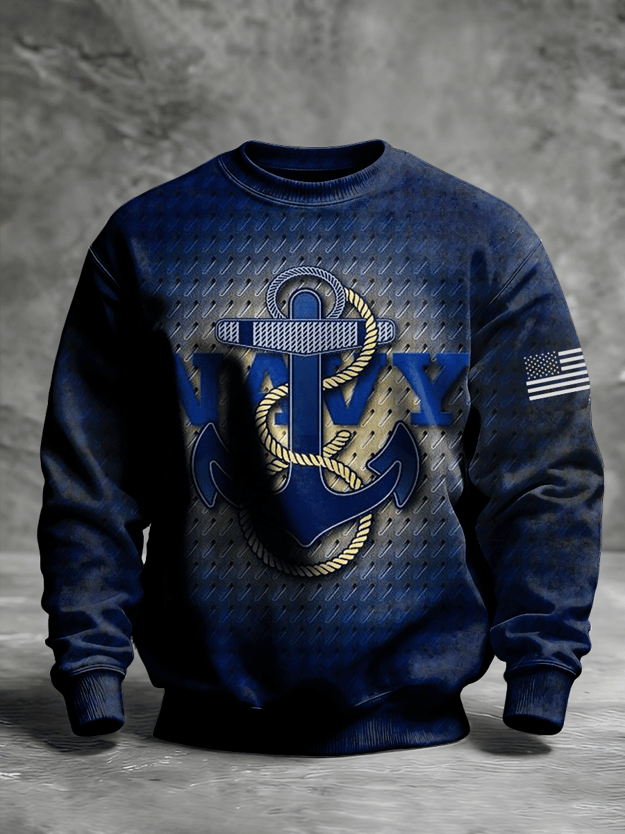 USA Navy American Flag Anchor Sweatshirt Military Style Clothing Gifts For Navy Veterans-1 USA Navy American Flag Anchor Sweatshirt Military Style Clothing Gifts For Navy Veterans-1
